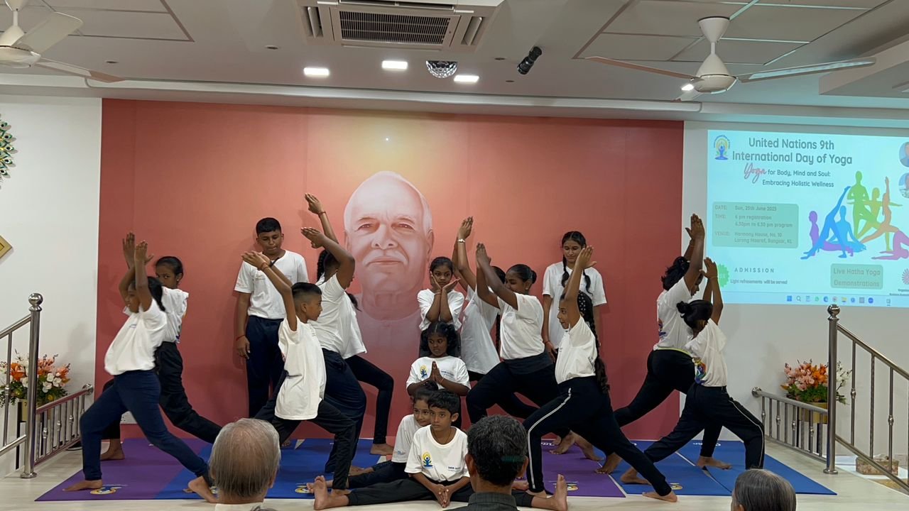 Yoga dance performance at Brahma Kumaris