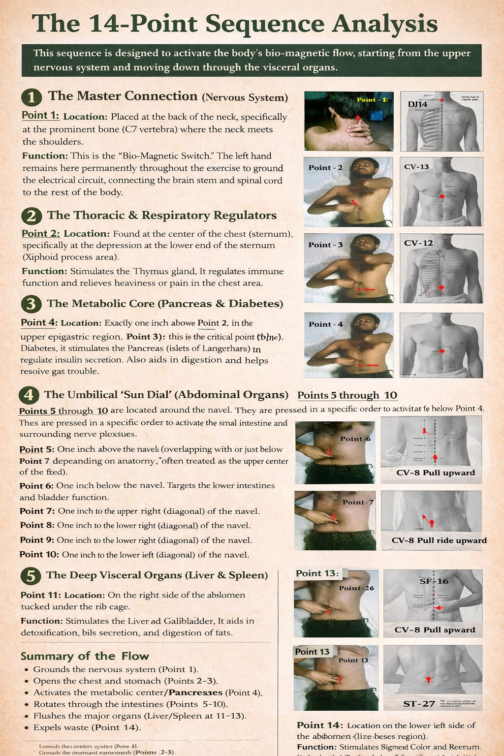 Vethathiri Maharishi 14-point self-acupressure diagram