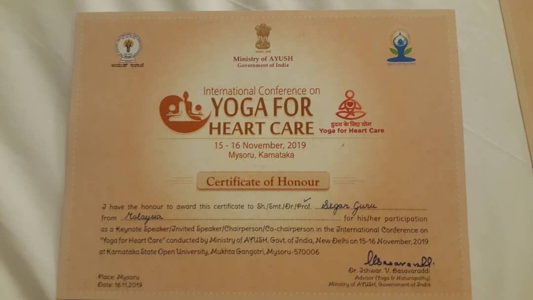Official Government of India AYUSH Certificate